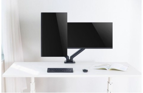 Techly Uchwyt na dwa monitory 17-32 cali 9kg biurkowy obrotowy gazowy