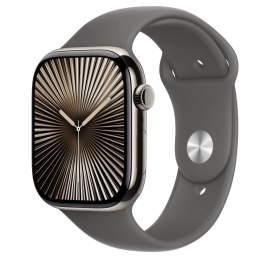 Apple Watch Series 10 GPS + Cellular, koperta 46 mm z tytanu w kolorze naturalnym z paskiem sportowy w kolorze górskiej szarości - roz