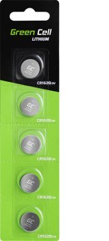 Green Cell Blister 5x Bateria Litowa CR1620 3V 70mAh Guzikowa Pastylkowa