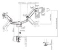 Uchwyt - Gembird 17' - 32' do 9 kg regulowany, 2 monitory