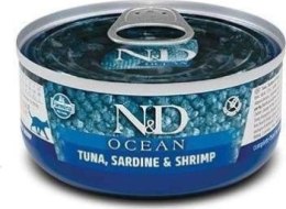 FARMINA N&D CAT OCEAN TUNA SARDINE&SHRIMPS 70g