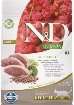 FARMINA N&D CAT QUINOA DUCK BROCOLLI&ASPARAGUS NEUTERED ADULT 300g