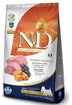 FARMINA N&D GF PUMPKIN LAMB&BLUEBERRY ADULT MINI 800g