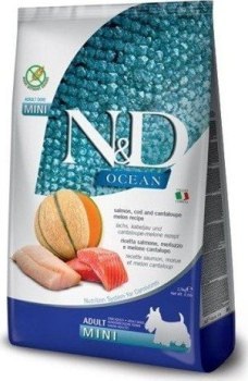 FARMINA N&D OCEAN DOG SALMON COD & CANTALOUPE MELON ADULT MINI 2 5kg