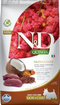 FARMINA N&D QUINOA DOG SKIN&COAT VENISON COCONUT ADULT MINI 800g