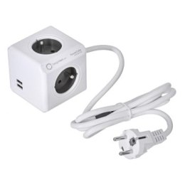 Przedłużacz allocacoc PowerCube Extended USB 2402GY/FREUPC (1 5m; kolor szary)