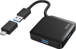 Hama Hub USB 3.0, 4xUSB-A + adapter USB-C