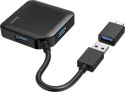 Hama Hub USB 3.0, 4xUSB-A + adapter USB-C