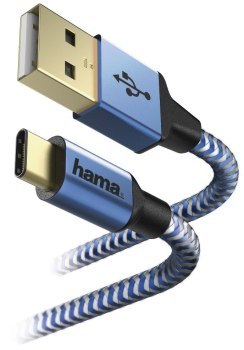 Hama USB-C Reflected 1.5m niebieski