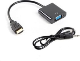 Adapter Lanberg AD-0017-BK (HDMI M - D-Sub (VGA) F; 0 20m; kolor czarny)