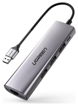 UGREEN CM266 5w1 USB, 3x USB 3.0, micro USB, RJ45 (szary)