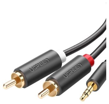 Ugreen AV102 Kabel 2x RCA (Cinch) jack 3.5 mm 3m czarny