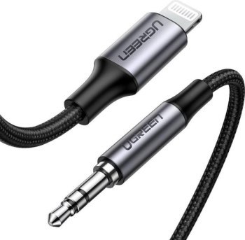 Ugreen lightning US315 do mini jack 3.5mm AUX, MFi, 1m czarny