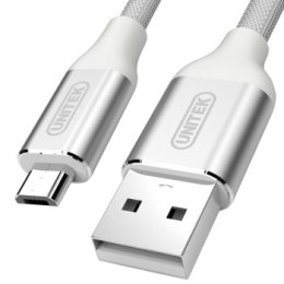 Unitek micro USB 1.0m srebrny