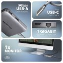 Wieloportowy HUB USB-C 3.2 Gen 1, HDMI, LAN, 2x USB-A, PD 100W Axagon HMC-5HL