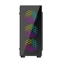 GEMBIRD OBUDOWA FORNAX 500 MIDI-TOWER (2X USB 3.1 1X USB 2.0 HD AUDIO SZKLANY PANEL BOCZNY PODŚWIETLENIE ARGB) CZARNA