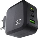 Green Cell GaN 65W 2x USB-C 1xUSB-A