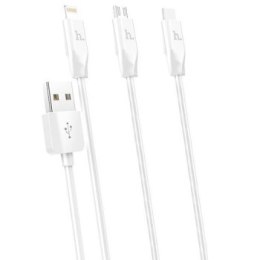 KABEL HOCO 3W1 LIGHTNING / USB TYP-C / MICRO USB BIAŁY