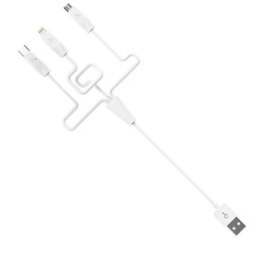 KABEL HOCO 3W1 LIGHTNING / USB TYP-C / MICRO USB BIAŁY