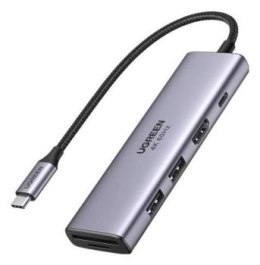 Replikator - Ugreen 5w1 CM511 USB-C - 2x USB + HDMI + USB-C + TF/SD szary