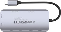 Unitek Aktywny hub USB-C 5Gbps, 2x HDMI 4K, czytnik kart, RJ-45, PD 100W