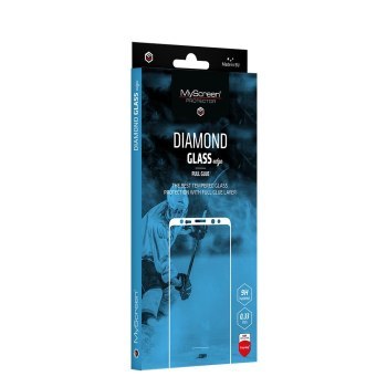 MyScreen Protector - Szkło hartowane z klejem na całej powierzchni DIAMOND GLASS edge FULL GLUE (czarna ramka) do Apple iPhone 1