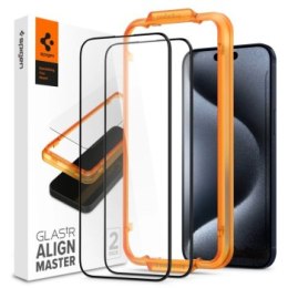 Spigen ALM Glass FC do iPhone 15 Pro - czarne 2 szt.