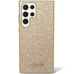 GUESS GUHCS24LHGGSHD S24 ULTRA S928 ZŁOTY/GOLD HARDCASE GLITTER SCRIPT