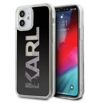 KARL LAGERFELD KLHCP12SKLMLBK IPHONE 12 MINI 5,4" CZARNY/BLACK HARDCASE KARL LOGO GLITTER