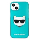 KARL LAGERFELD KLHCP13SCHTRB IPHONE 13 MINI 5,4" NIEBIESKI/BLUE HARDCASE GLITTER CHOUPETTE FLUO