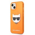 KARL LAGERFELD KLHCP13SCHTRO IPHONE 13 MINI 5,4" POMARAŃCZOWY/ORANGE HARDCASE GLITTER CHOUPETTE FLUO