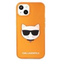 KARL LAGERFELD KLHCP13SCHTRO IPHONE 13 MINI 5,4" POMARAŃCZOWY/ORANGE HARDCASE GLITTER CHOUPETTE FLUO