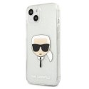 KARL LAGERFELD KLHCP13SKHTUGLS IPHONE 13 MINI 5,4" SREBRNY/SILVER HARDCASE GLITTER KARL`S HEAD