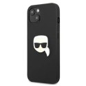 KARL LAGERFELD KLHCP13SPKMK IPHONE 13 MINI 5,4" CZARNY/BLACK HARDCASE LEATHER IKONIK KARL`S HEAD METAL