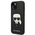 KARL LAGERFELD KLHCP14MSAPKHK IPHONE 14 PLUS / 15 PLUS 6,7" CZARNY/BLACK HARDCASE SAFFIANO KARL`S HEAD PATCH