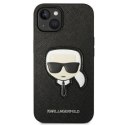 KARL LAGERFELD KLHCP14MSAPKHK IPHONE 14 PLUS / 15 PLUS 6,7" CZARNY/BLACK HARDCASE SAFFIANO KARL`S HEAD PATCH