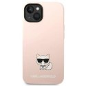 KARL LAGERFELD KLHCP14MSLCTPI IPHONE 14 PLUS / 15 PLUS 6,7" HARDCASE JASNORÓŻOWY/LIGHT PINK SILICONE CHOUPETTE BODY