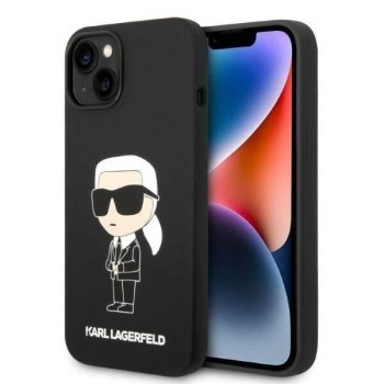 KARL LAGERFELD KLHCP14MSNIKBCK IPHONE 14 PLUS / 15 PLUS 6,7" HARDCASE CZARNY/BLACK SILICONE IKONIK