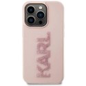 KARL LAGERFELD KLHCP15X3DMBKCP IPHONE 15 PRO MAX 6.7" RÓŻOWY/PINK HARDCASE 3D RUBBER GLITTER LOGO