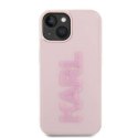 KARL LAGERFELD KLHCP15M3DMBKCP IPHONE 15 PLUS / 14 PLUS 6.7" RÓŻOWY/PINK HARDCASE 3D RUBBER GLITTER LOGO