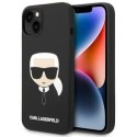 KARL LAGERFELD KLHMP14MSLKHBK IPHONE 14 PLUS / 15 PLUS 6,7" HARDCASE CZARNY/BLACK SILICONE KARL`S HEAD MAGSAFE