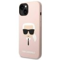 KARL LAGERFELD KLHMP14MSLKHLP IPHONE 14 PLUS / 15 PLUS 6,7" HARDCASE JASNORÓŻOWY/LIGHT PINK SILICONE KARL`S HEAD MAGSAFE