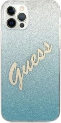 Guess Glitter Gradient Script - Etui iPhone 12 Pro Max (niebieski)