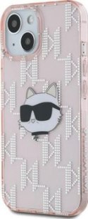 Karl Lagerfeld IML Choupette Head & Monogram - Etui iPhone 15 / 14 / 13 (różowy)