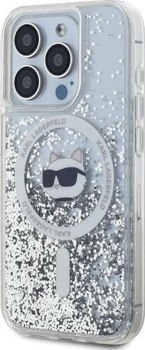 Karl Lagerfeld Liquid Glitter Choupette Head MagSafe - Etui iPhone 15 Pro (przezroczysty)