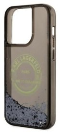 Karl Lagerfeld Liquid Glitter Round RSG Logo Case - Etui iPhone 14 Pro (czarny)