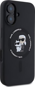 Karl Lagerfeld Silicone Karl & Choupette iPhone 16 czarny