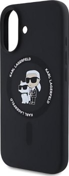 Karl Lagerfeld Silicone Karl & Choupette iPhone 16 czarny