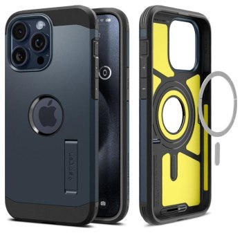 Spigen Tough Armor MagFit do iPhone 15 Pro Max granatowo-szary