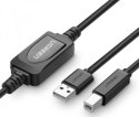 UGREEN US122 aktywny USB 2.0 Typ A - USB 2.0 Typ B, do drukarki, 10m (czarny)